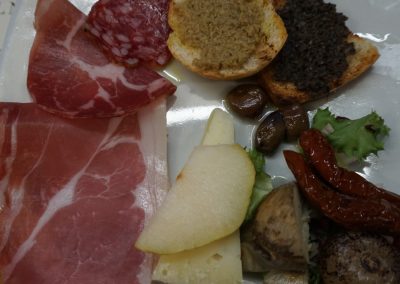 Italian antipasto platter on an Orvieto food tour.